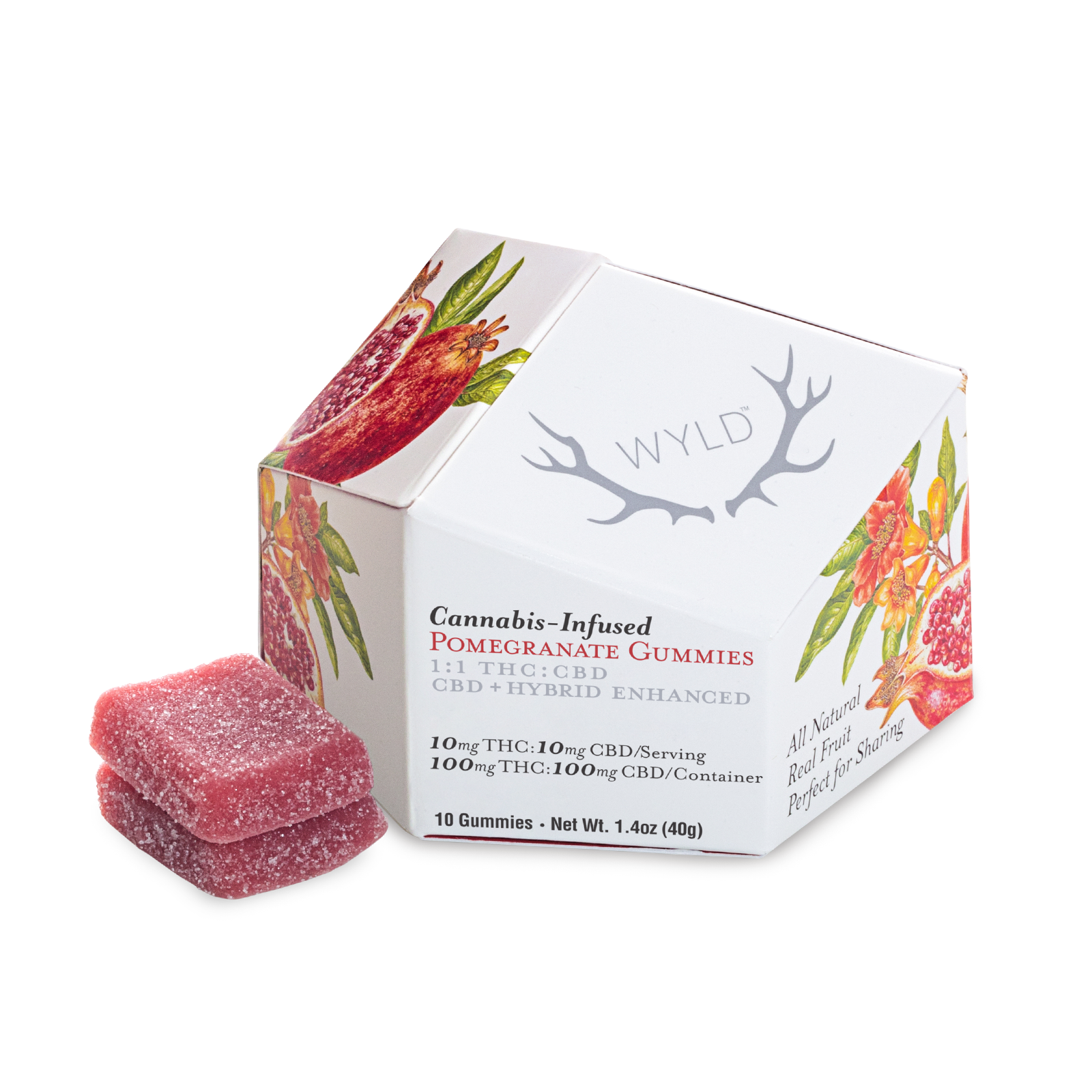 Pomegranate 1:1 CBD + Hybrid Enhanced Gummies