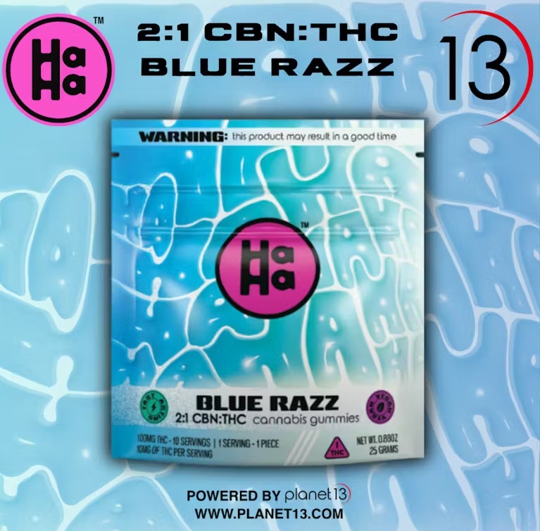 (22692) HaHa - 2:1 Blue Razz SLEEP Gummies 10Pk