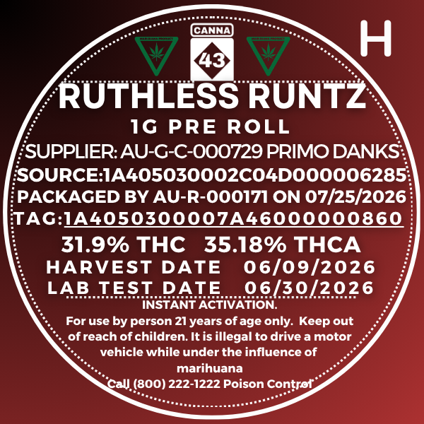 Ruthless Runtz 1g PR