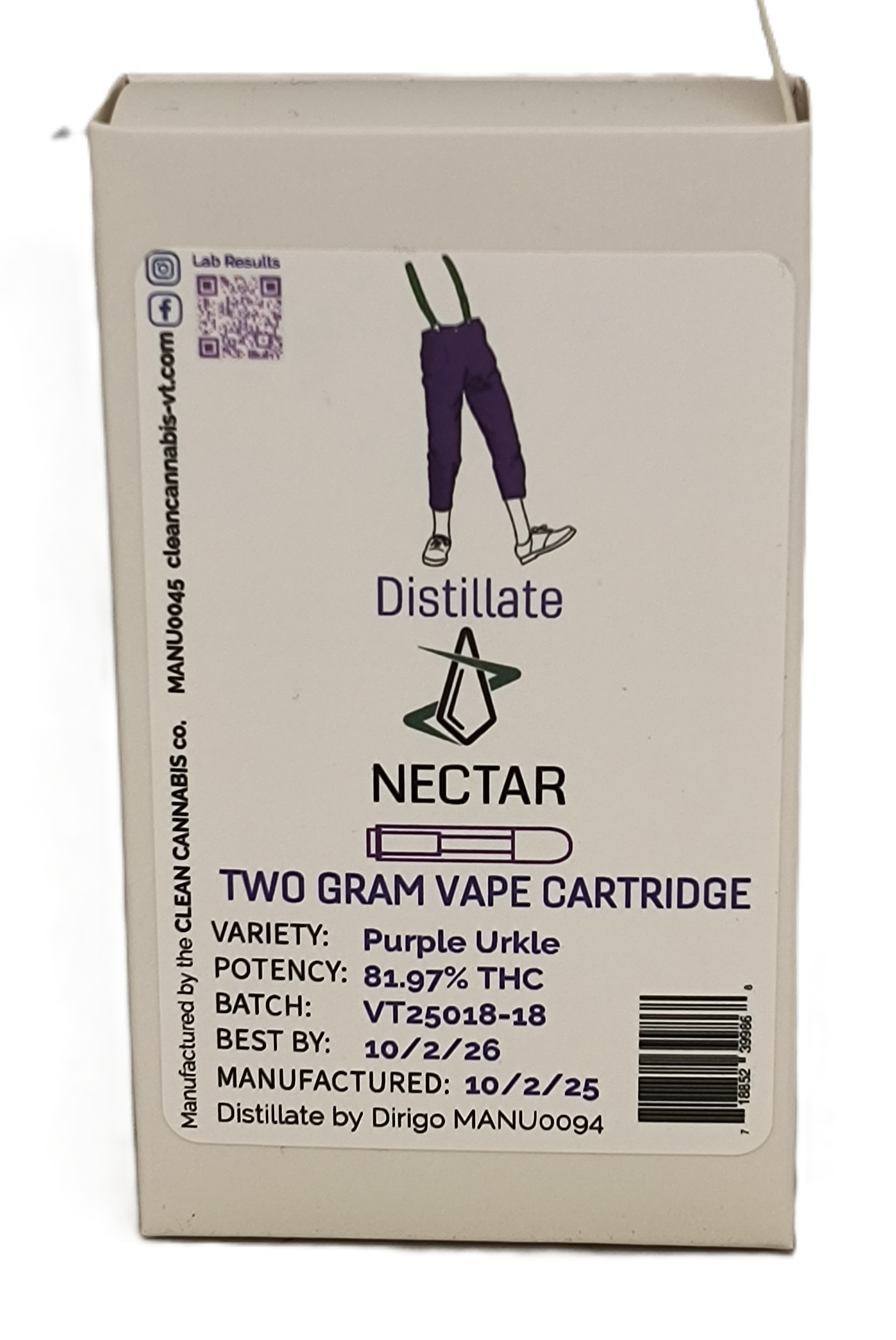 Purple Urkle Distillate Vape Cart