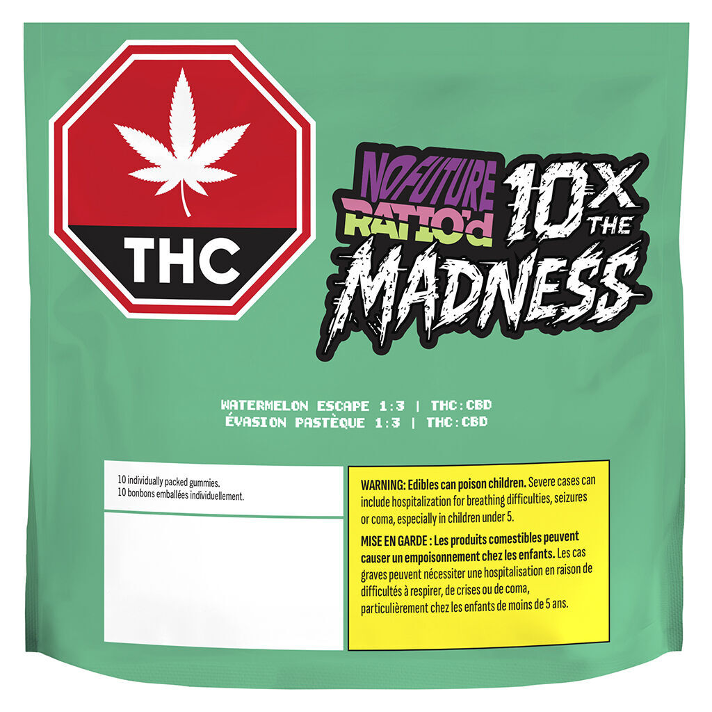 No Future - 10X the Madness: Ratio'd Watermelon Escape 1:3 THC/CBD - 10x1 Pack