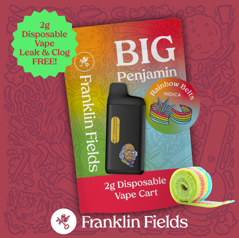 Franklin Fields | Rainbow Belts Disposable Vape (Indica)