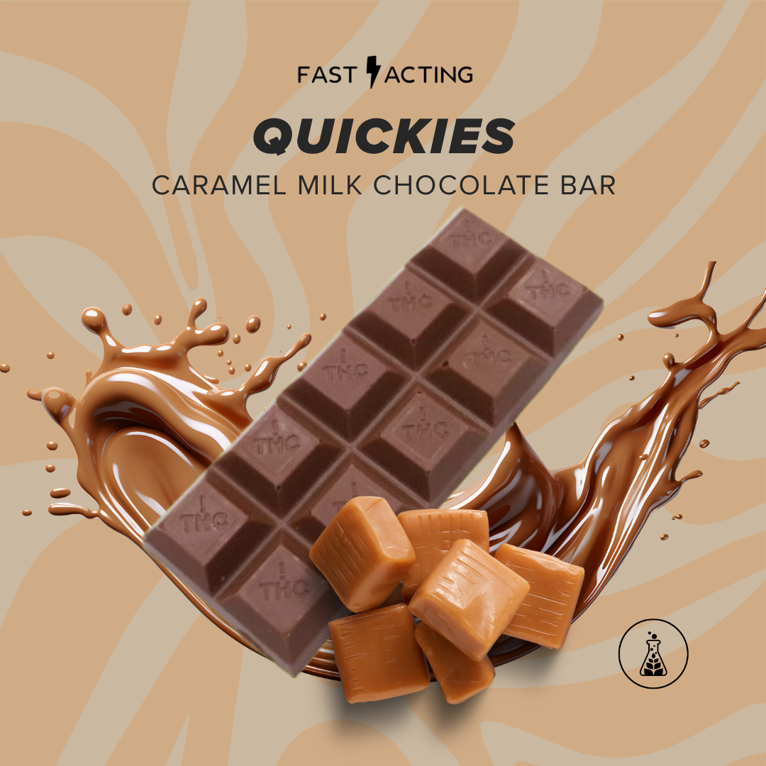 Quickies Carmel Milk Chocolate Bar 100mg