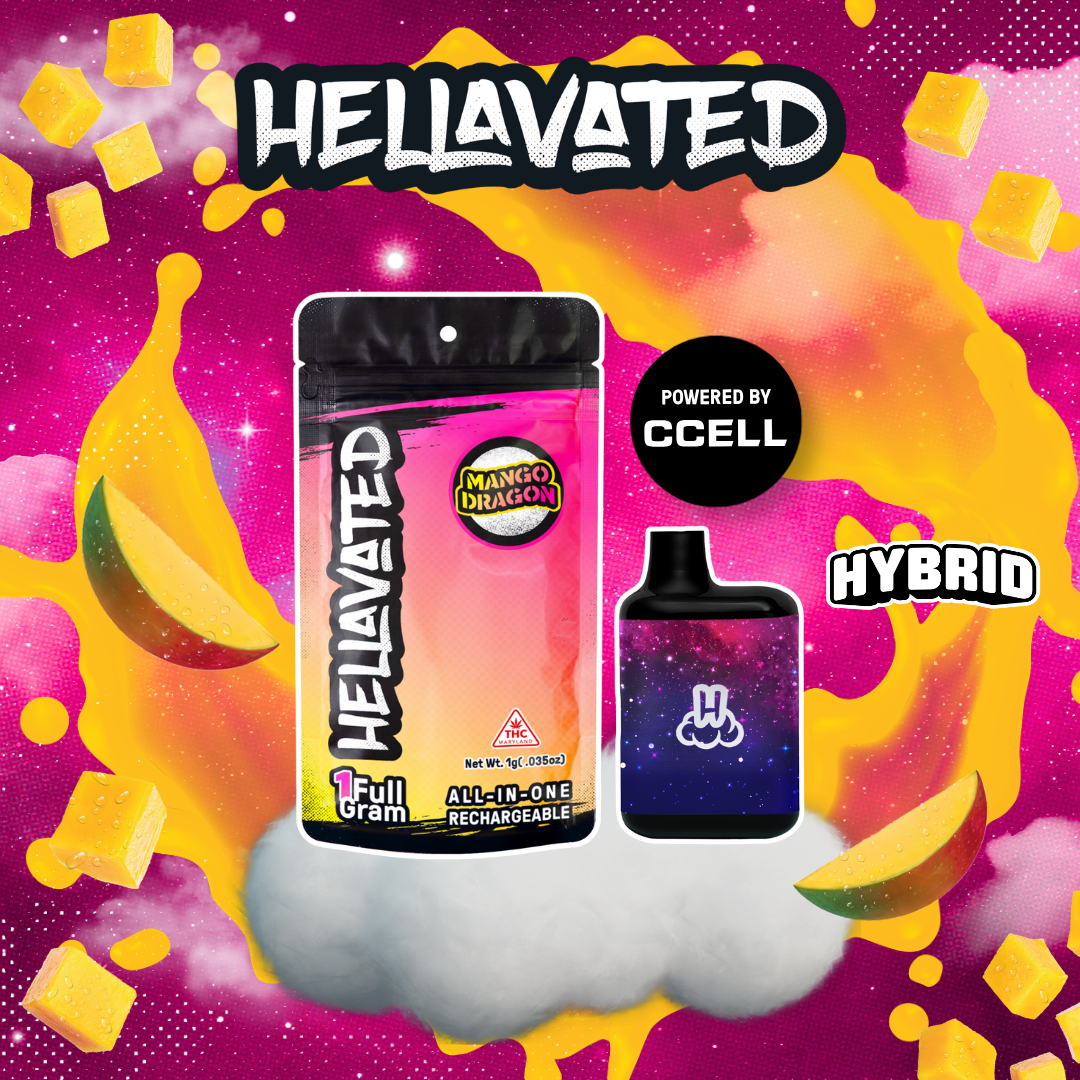 Strane Hellavated Mango Dragon 1g Disposable Vape Cart