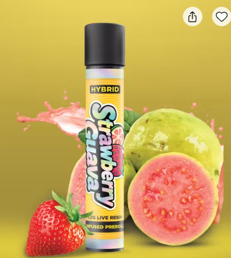 FRESH CANNA I STRAWBERRY GUAVA I LIVE RESIN INFUSED PREROLL I 1.2g I HYBRID