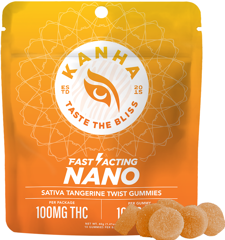 KANHA Gummies 100mg Nano: Sativa Tangerine Twist 10pc