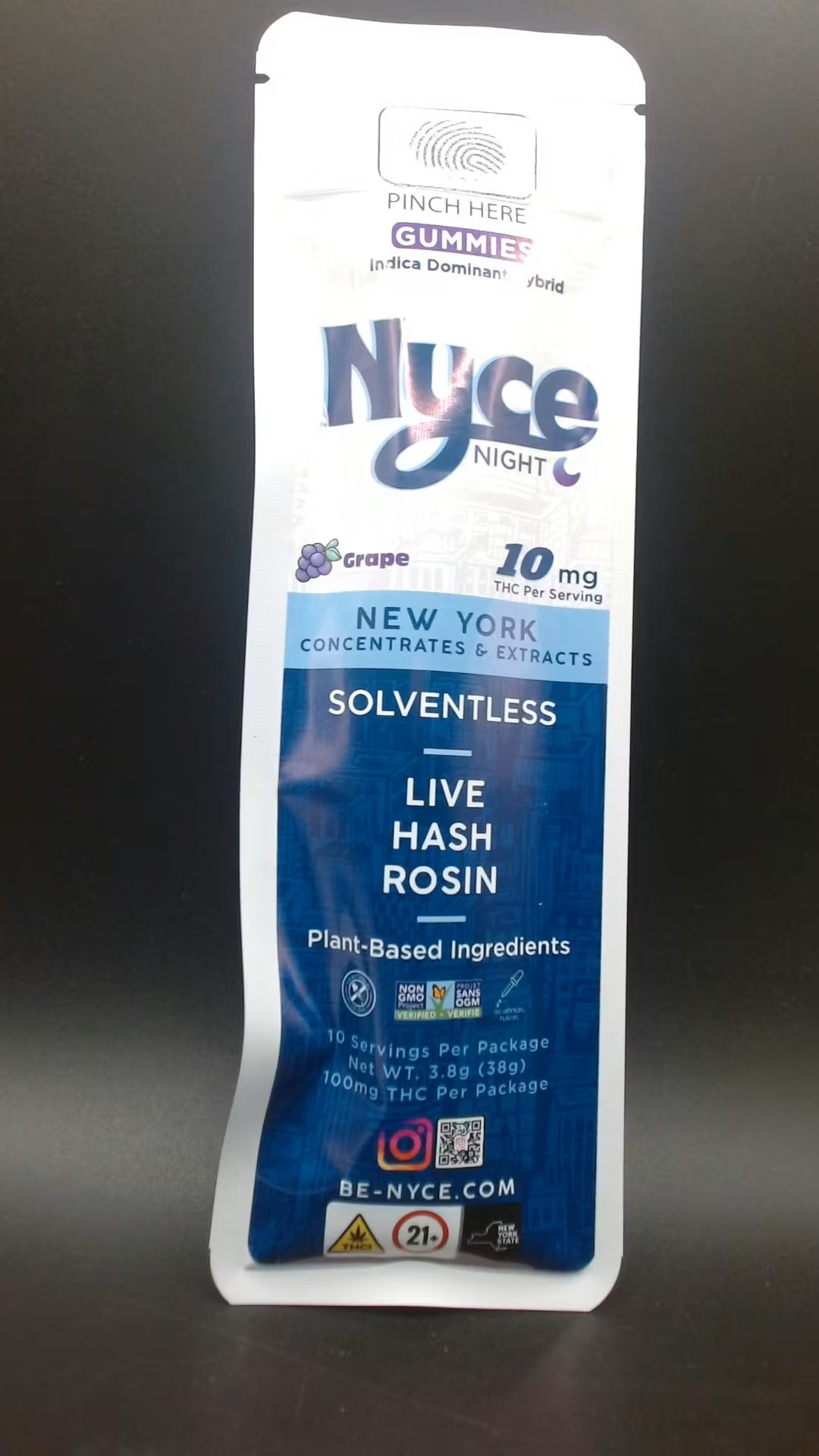 NYCE - Grape Gummies 10pk - 100mg