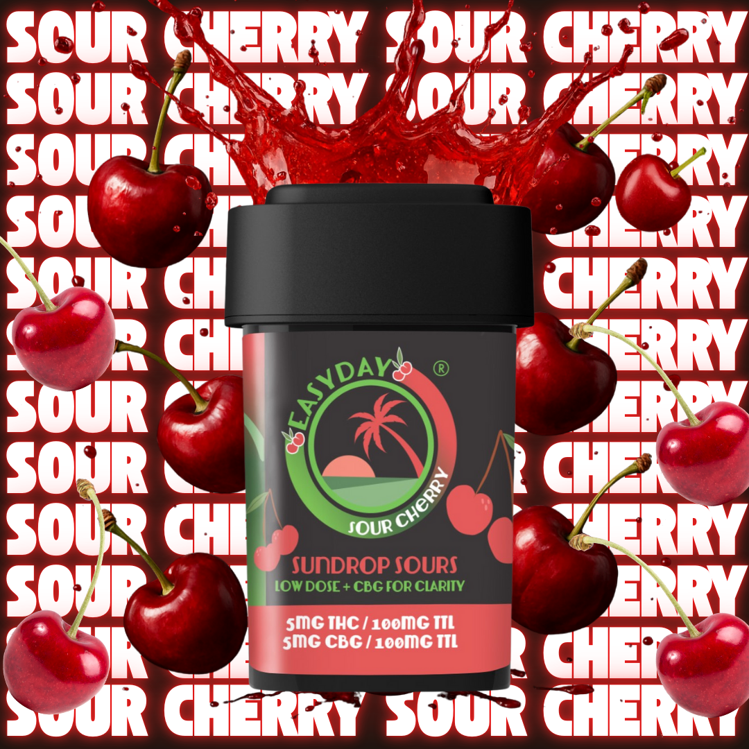 EasyDay | Sour Cherry | Sundrops CBG Container | 5mg - 20 Pack
