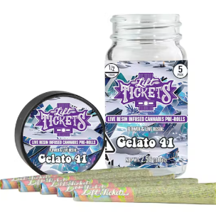 Lift Tickets x No Till Kings Gelato 41 Hybrid Infused Preroll 0.5g x 5PK
