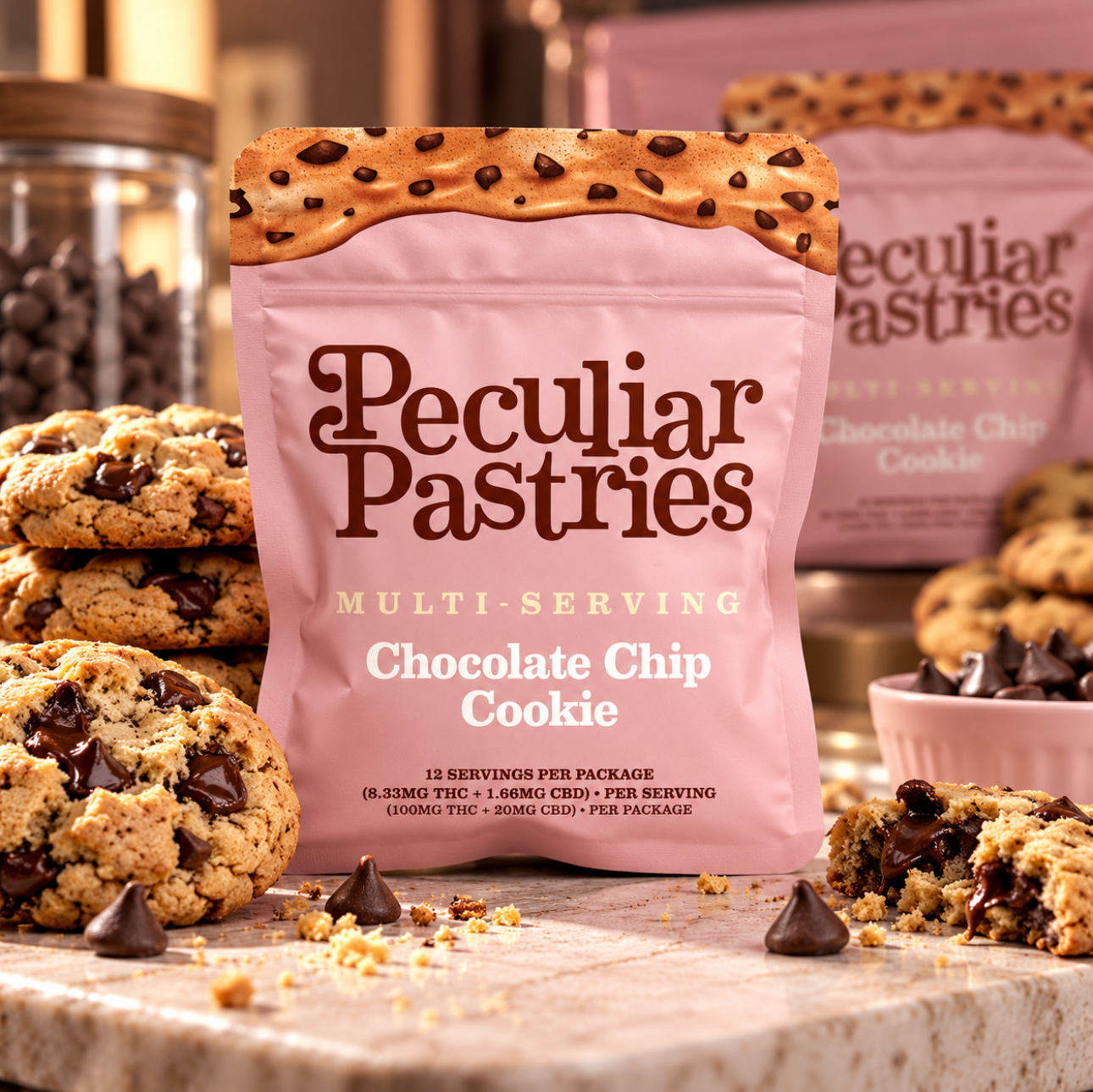 Peculiar Pastries Chocolate Chip Cookie 100mg 12pk