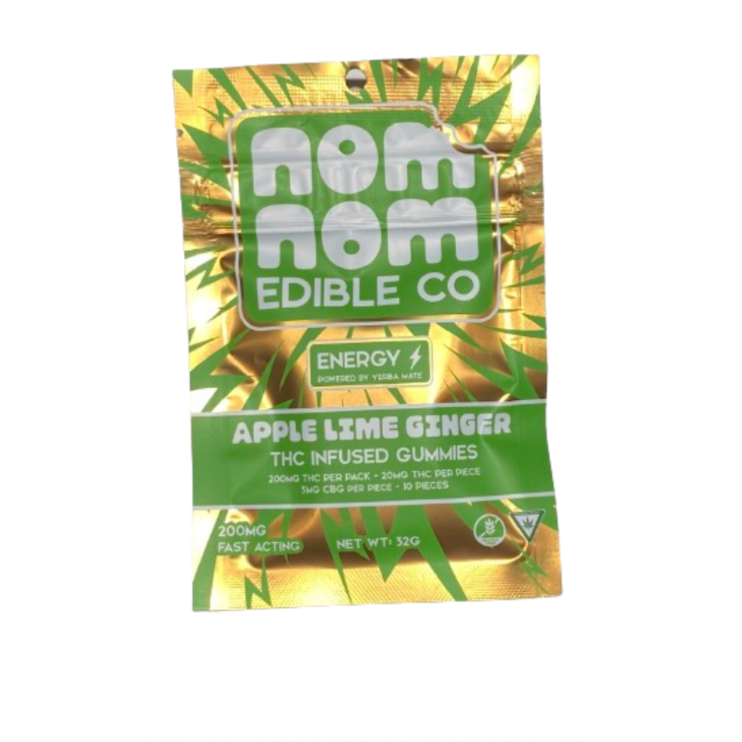 Nom Nom Edible Co - Gummies Energy - Apple Lime Ginger - 200mg