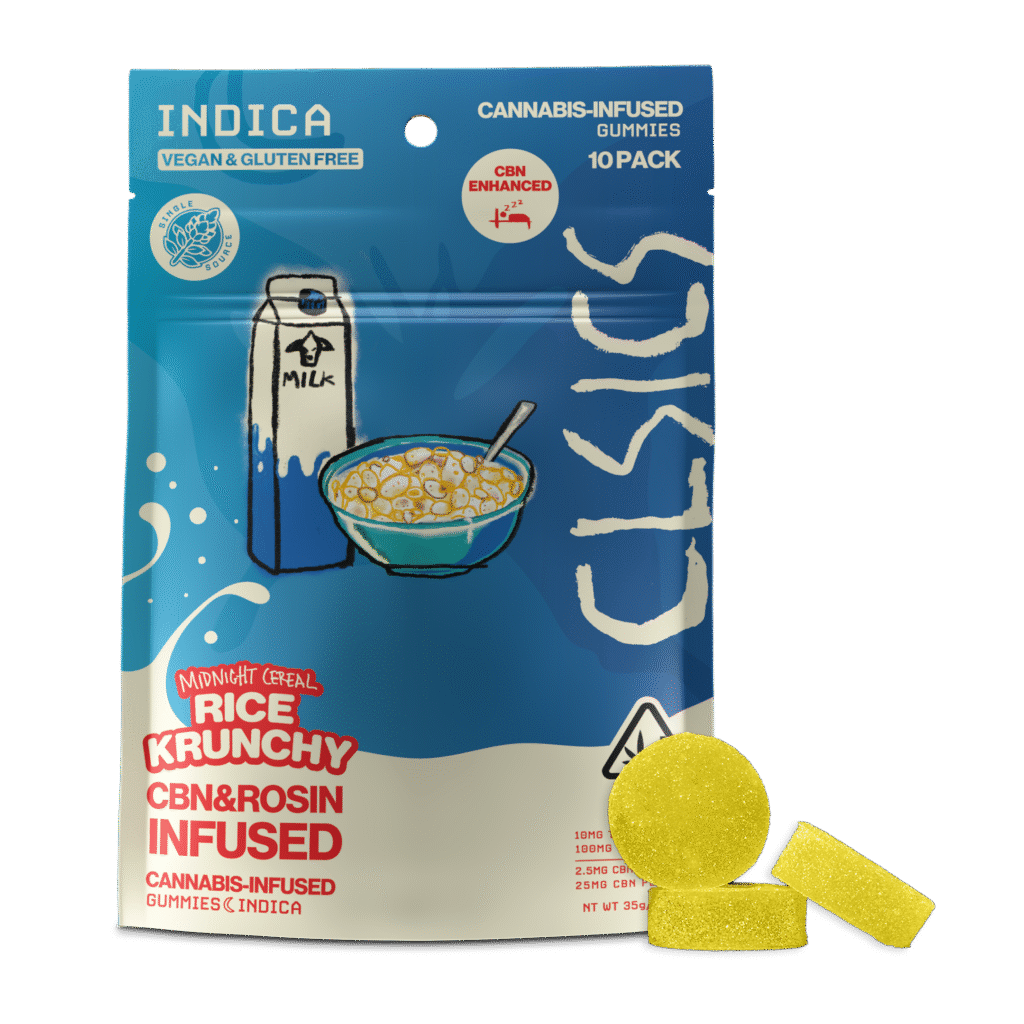 Rice Krunchy Live Rosin Gummies 10pk CBN Indica 100MG
