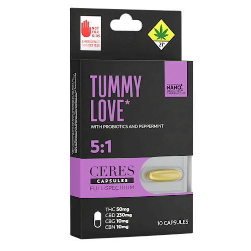 Tummy Love 5:1 CBD Capsules | 300mg (DOH)