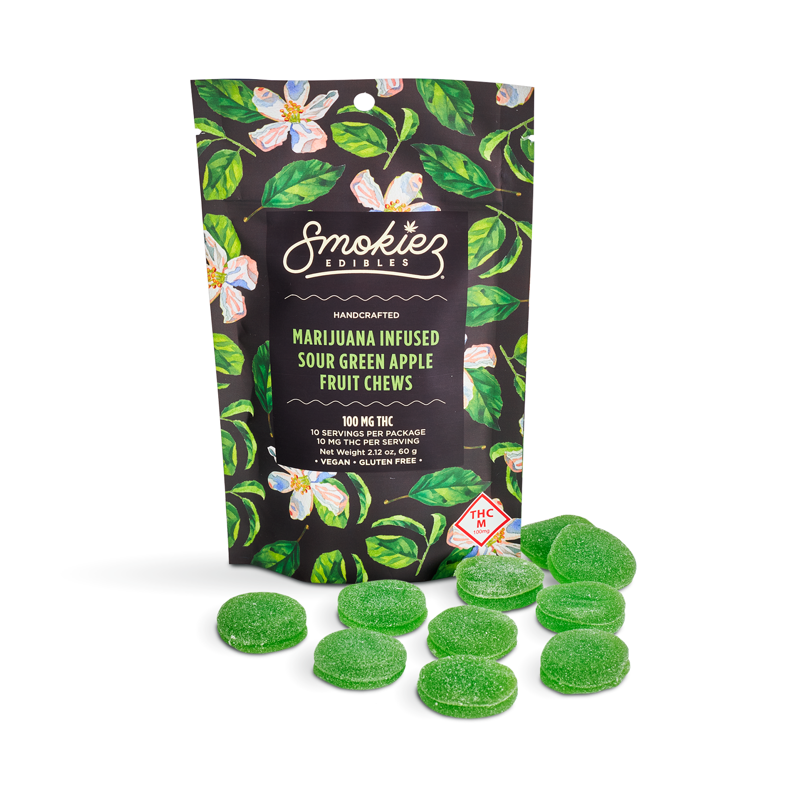 Sour Green Apple 1:1 | 10mg - 10pk (100mg) THC:CBG Sativa Fruit Chews