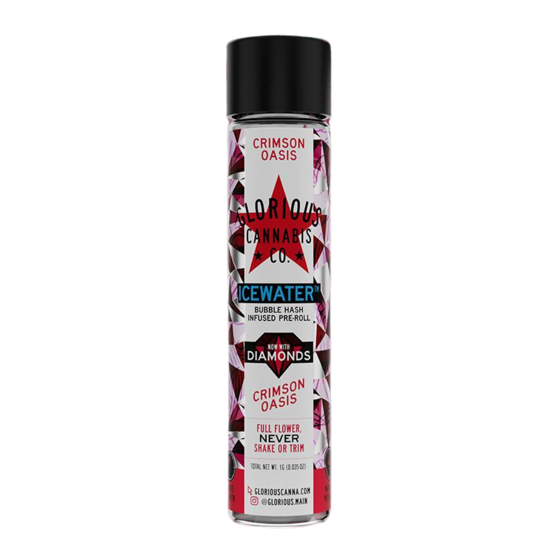 1g Icewater Hash & Diamonds Infused Pre-Roll - Crimson Oasis