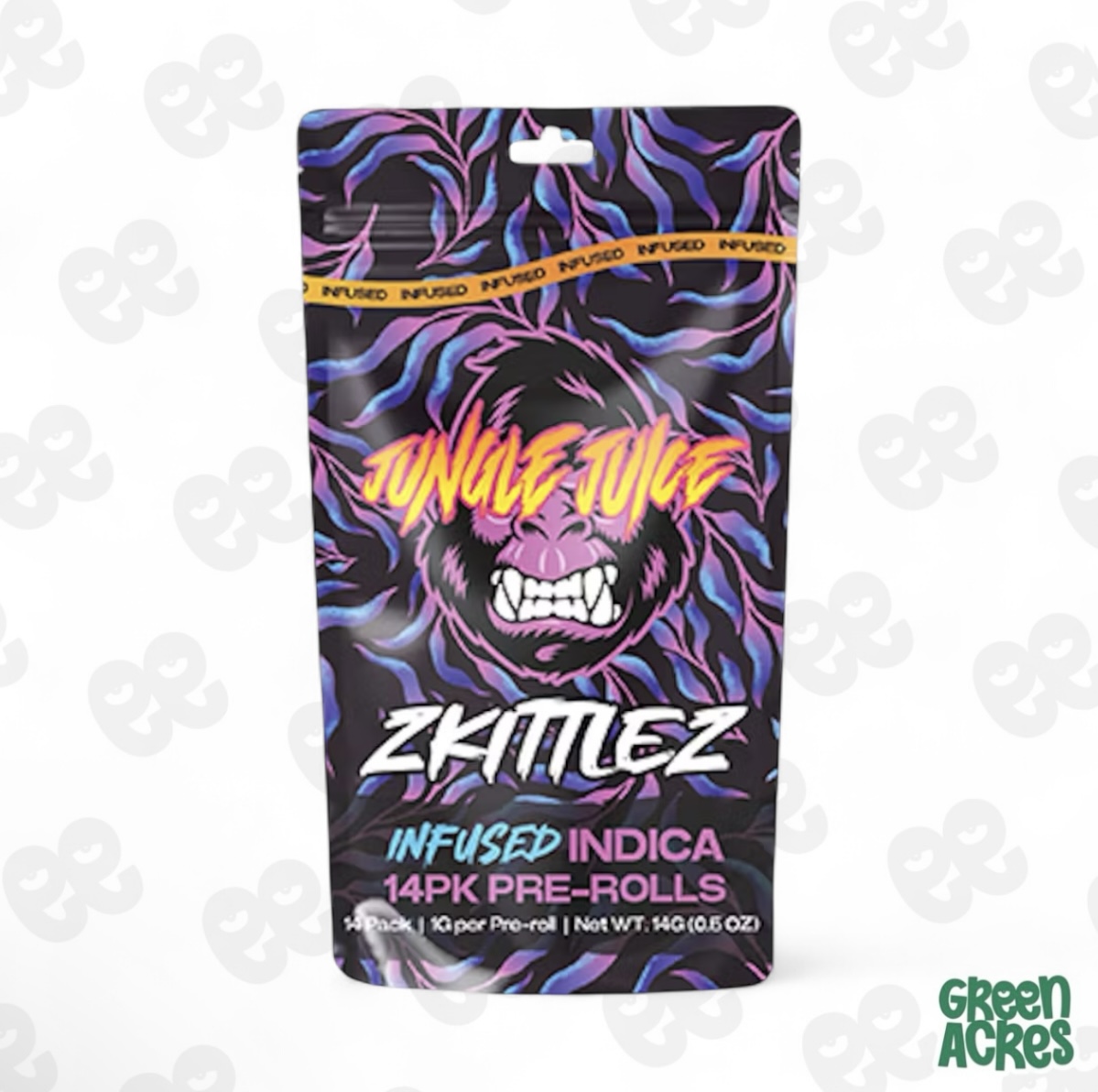 Jungle Juice: Zkittlez 14 Pack 1G Infused Pre-Roll's | Green Acres