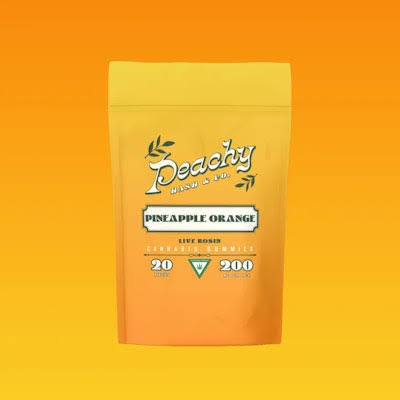 PEACHY HASH & CO. | Edible | Gummies | Live Hash Rosin | Pineapple Orange | 200mg