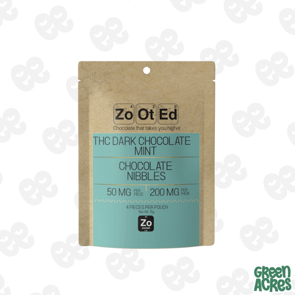 ZOOTED: Dark Chocolate Mint 200MG Chocolate Nibbles