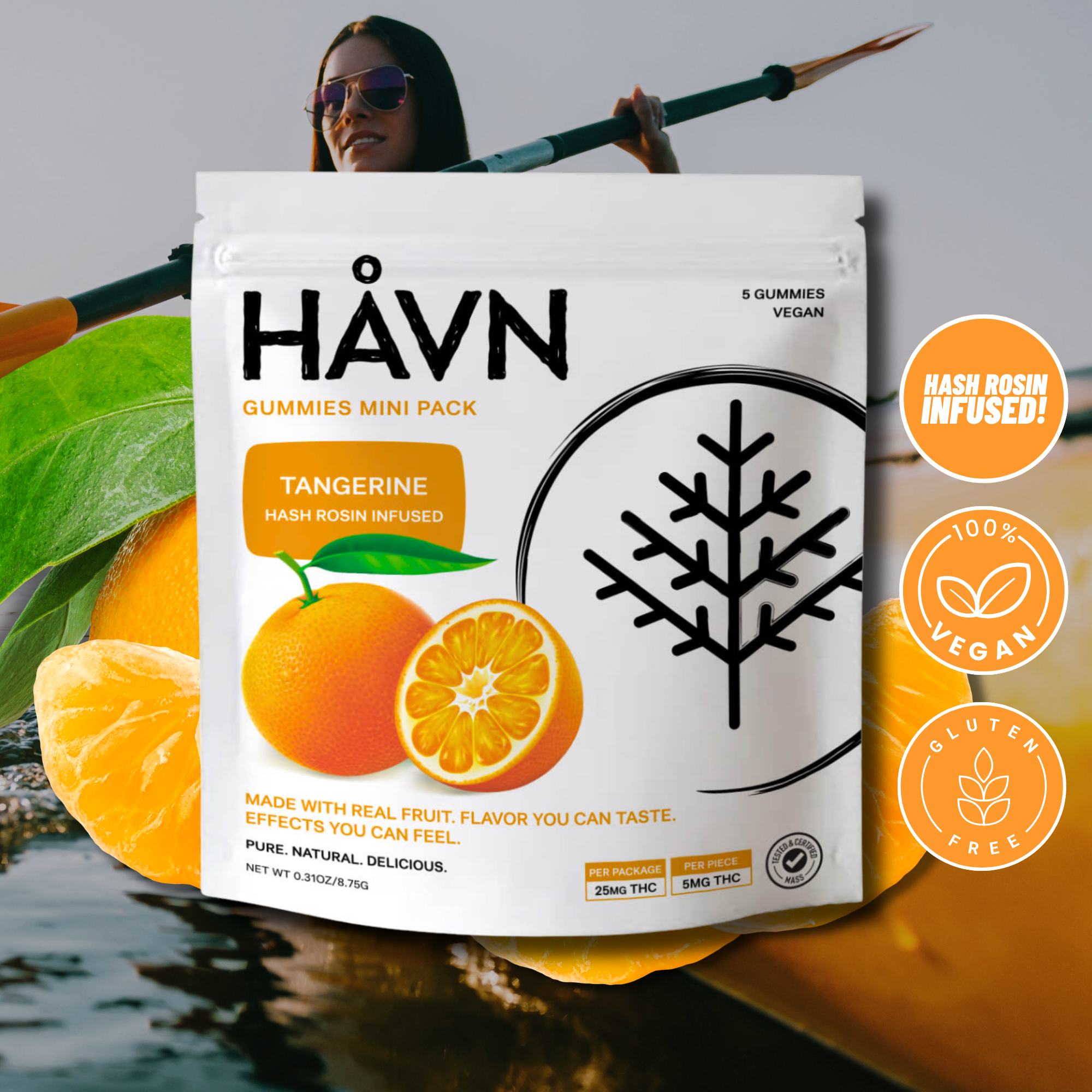Hash Rosin Gummies Mini 5-Pack - Tangerine