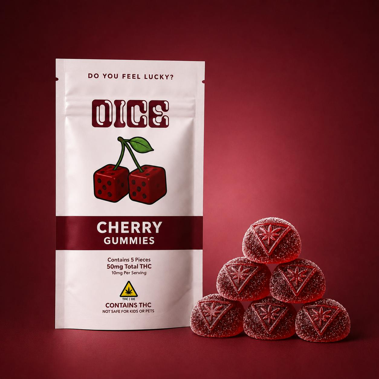 Dice - Cherry - 10mg/5pk - Edibles