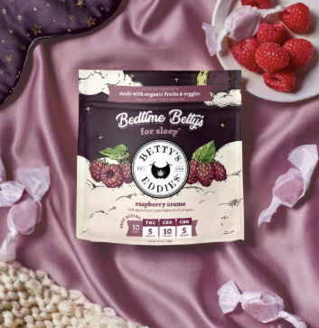 Raspberry Cream | Betty's Eddies Bedtime|  50mg 10pk 1:2:1 (THC+CBD+CBN)