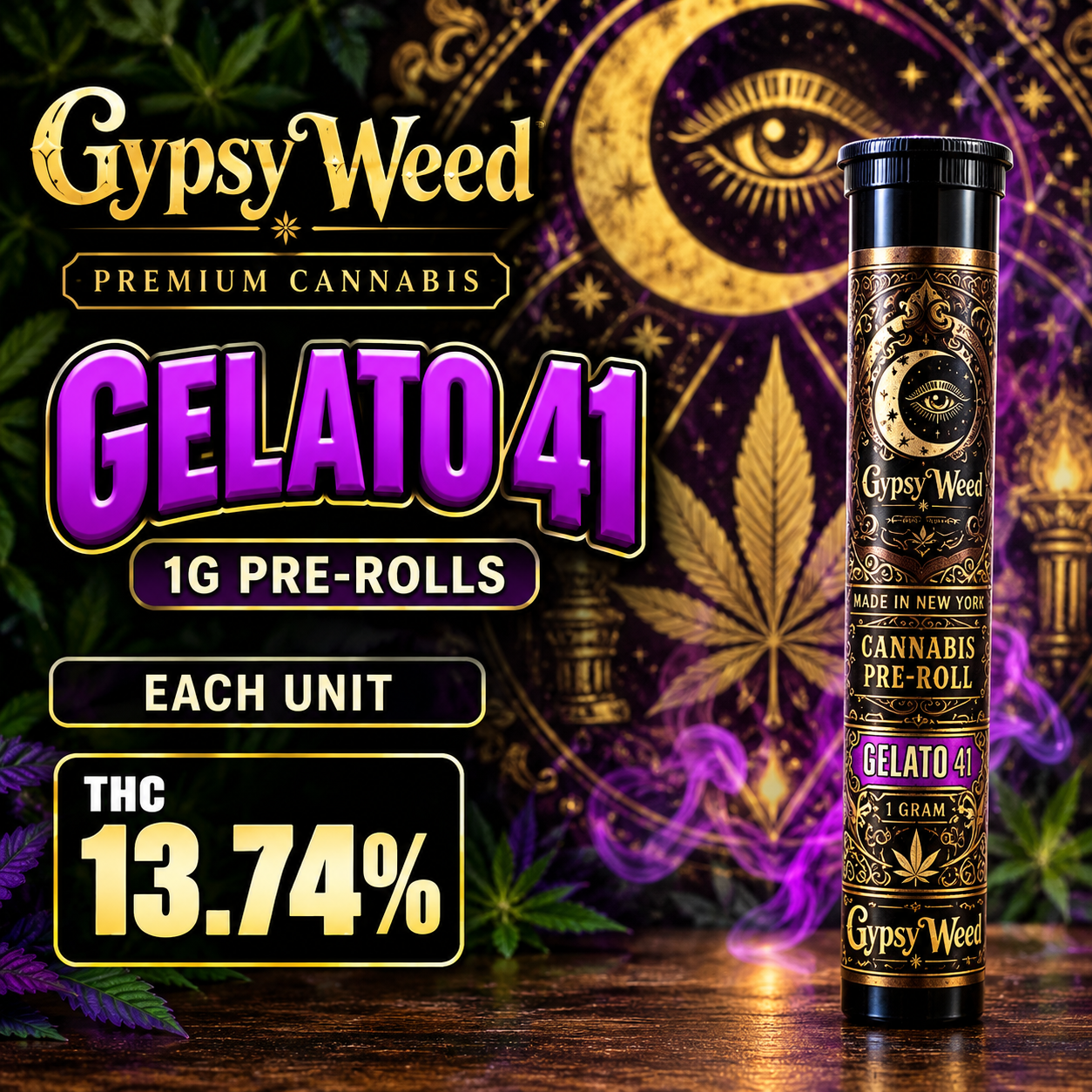 Gypsy Weed I Gelato 41 I Hybrid I Pre-Roll