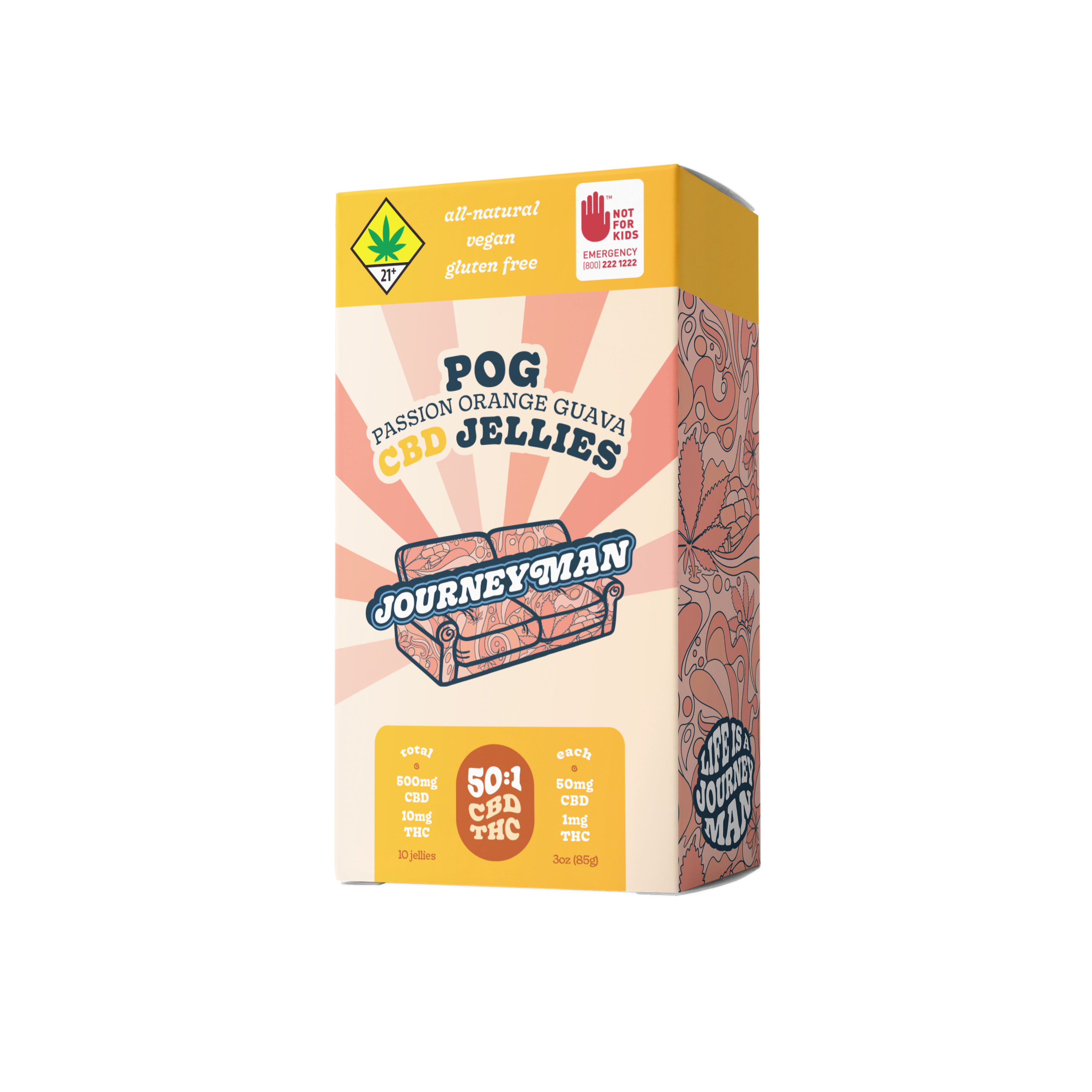 JOURNEYMAN - 50:1 POG CBD Jellies (500mg CBD/10mg THC)