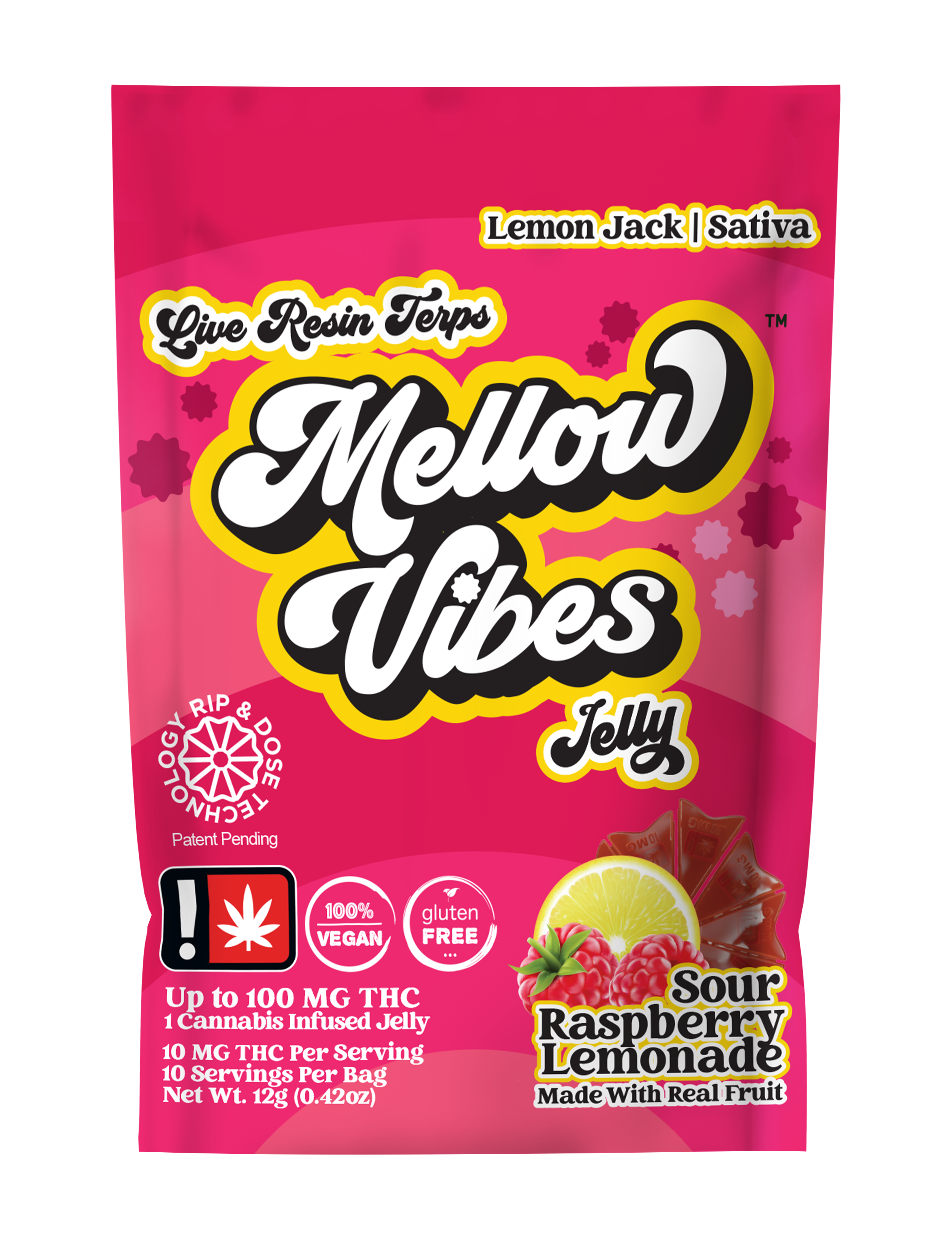Sour Raspberry Lemonade Jelly Single | 100mg
