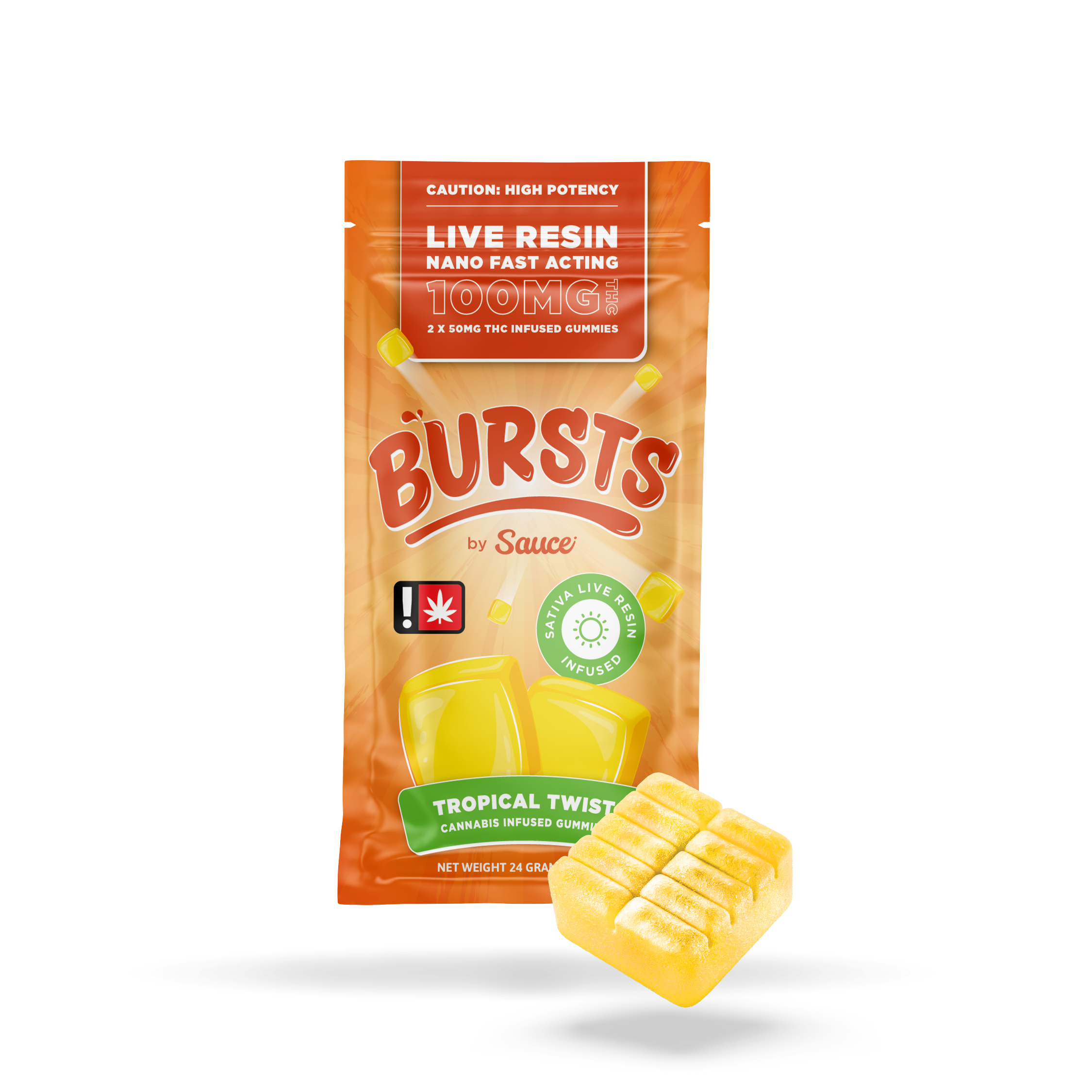 Tropical Twist - Live Resin Infused Bursts - 100MG