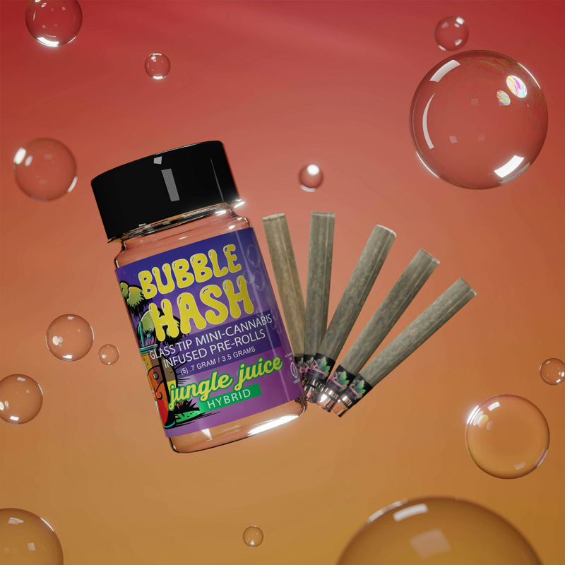 Amnesia | 5-Pack Bubble Hash Infused Pre-rolls | Jungle Juice
