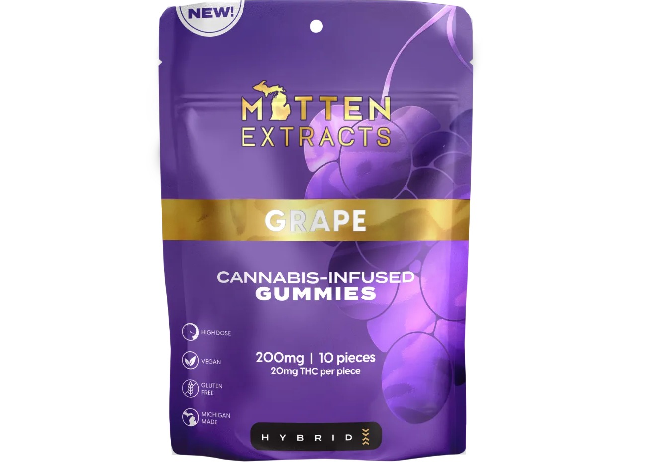 Mitten Extracts - Effect Gummies - 200mg - Grape - Hybrid