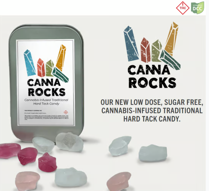 Canna Rocks | Root Beer 20pc | 110mg SUGAR FREE Rock Candy