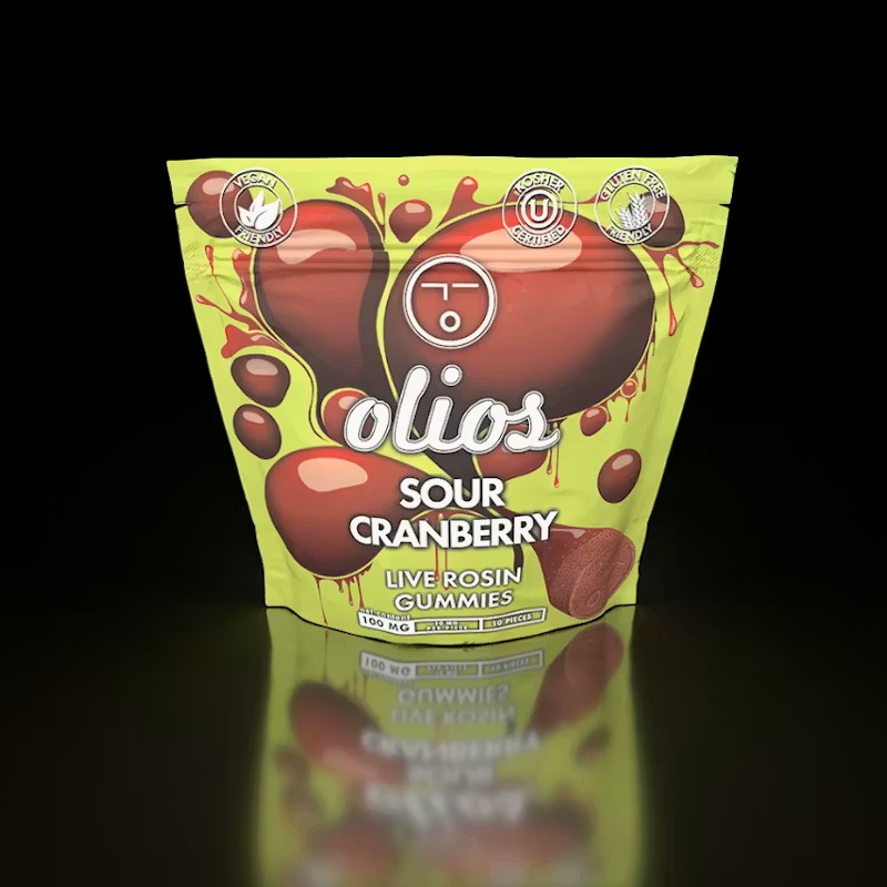 olio - Sour Cranberry Solventless Live Rosin Gummies 10pk - 100mg