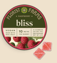 Florist Farms Bliss Raspberry 10pk 10mg Gummies
