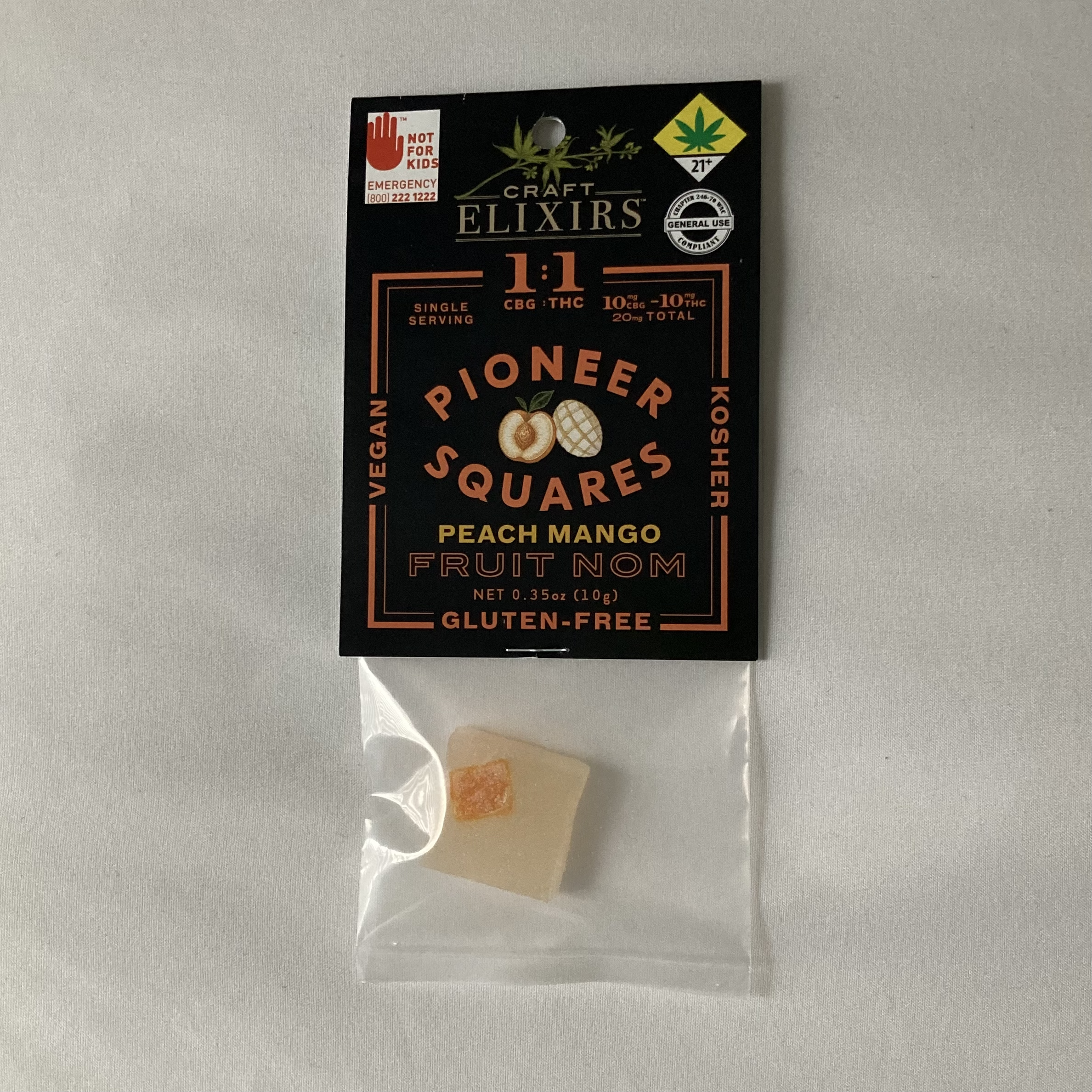 1:1 Gummies Peach Mango [Single] (10mg THC/10mg CBG)