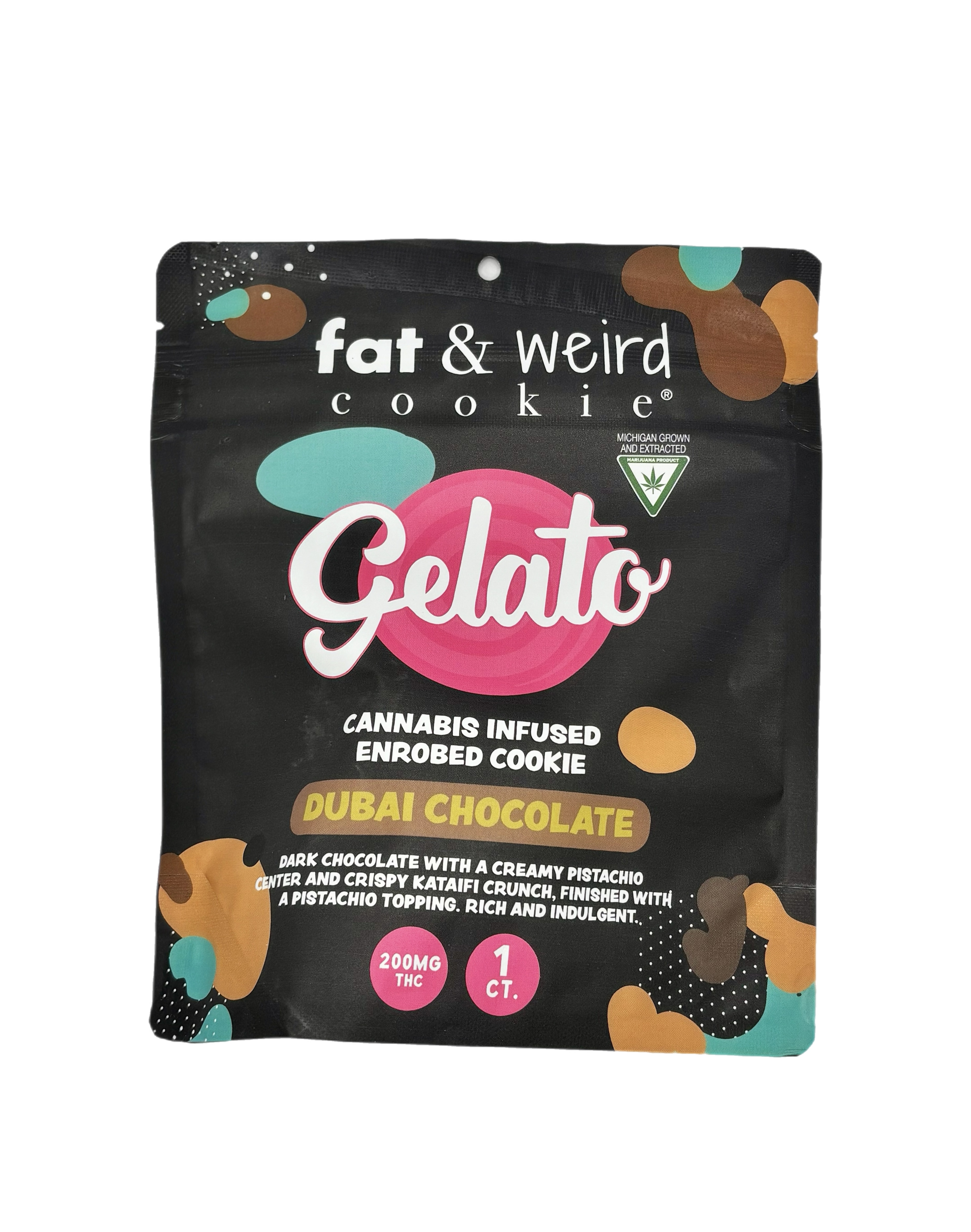Gelato x Fat & Weird | Dubai Chocolate | 200mg Enrobed Cookie