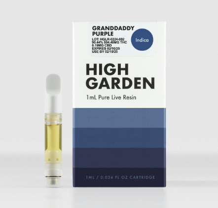 High Gardens | 2g Live Resin Cartridge | Granddaddy Purple