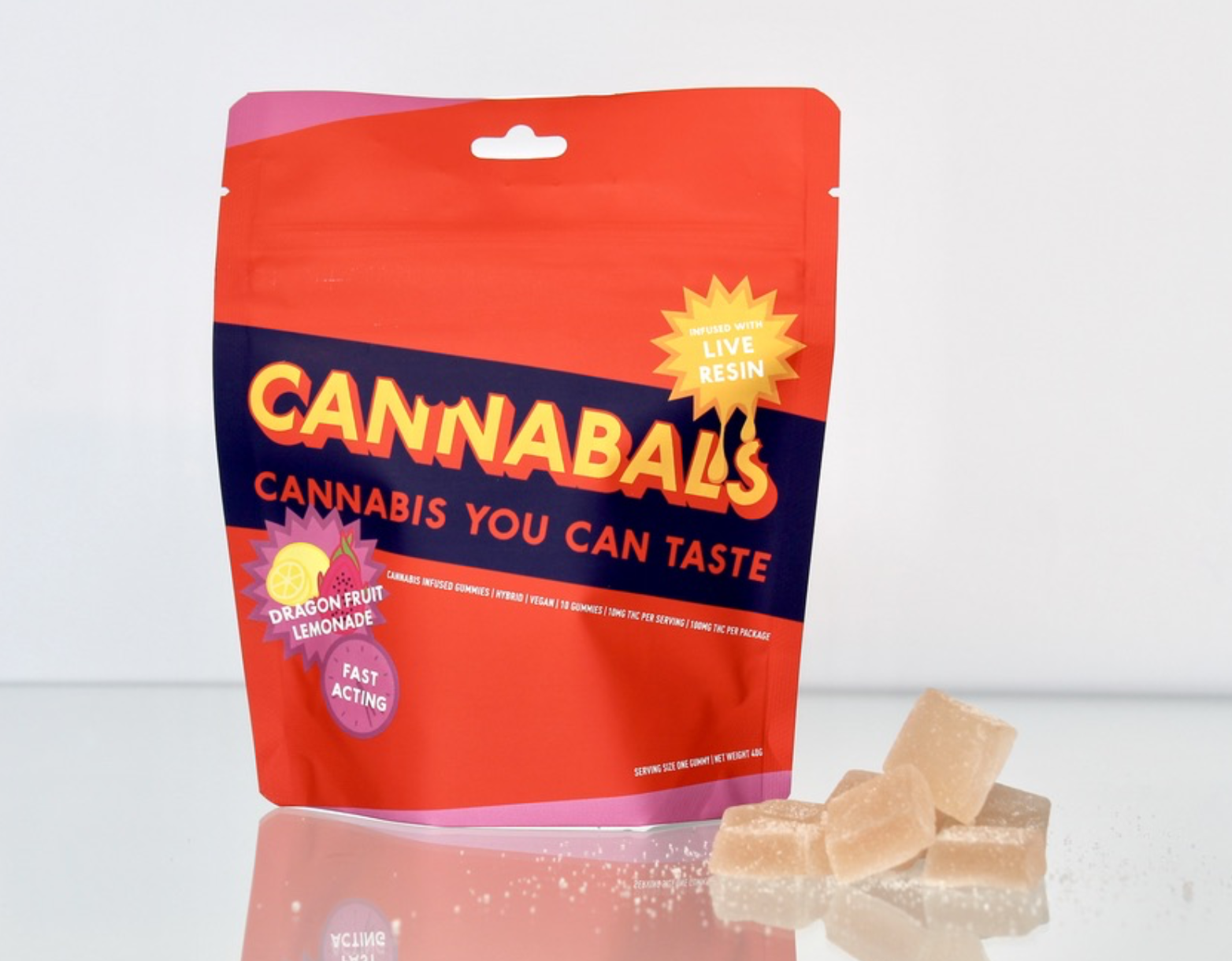 Cannabals | Dragon Fruit Lemonade | Live Resin Fast-Acting | 100mg | 10ct