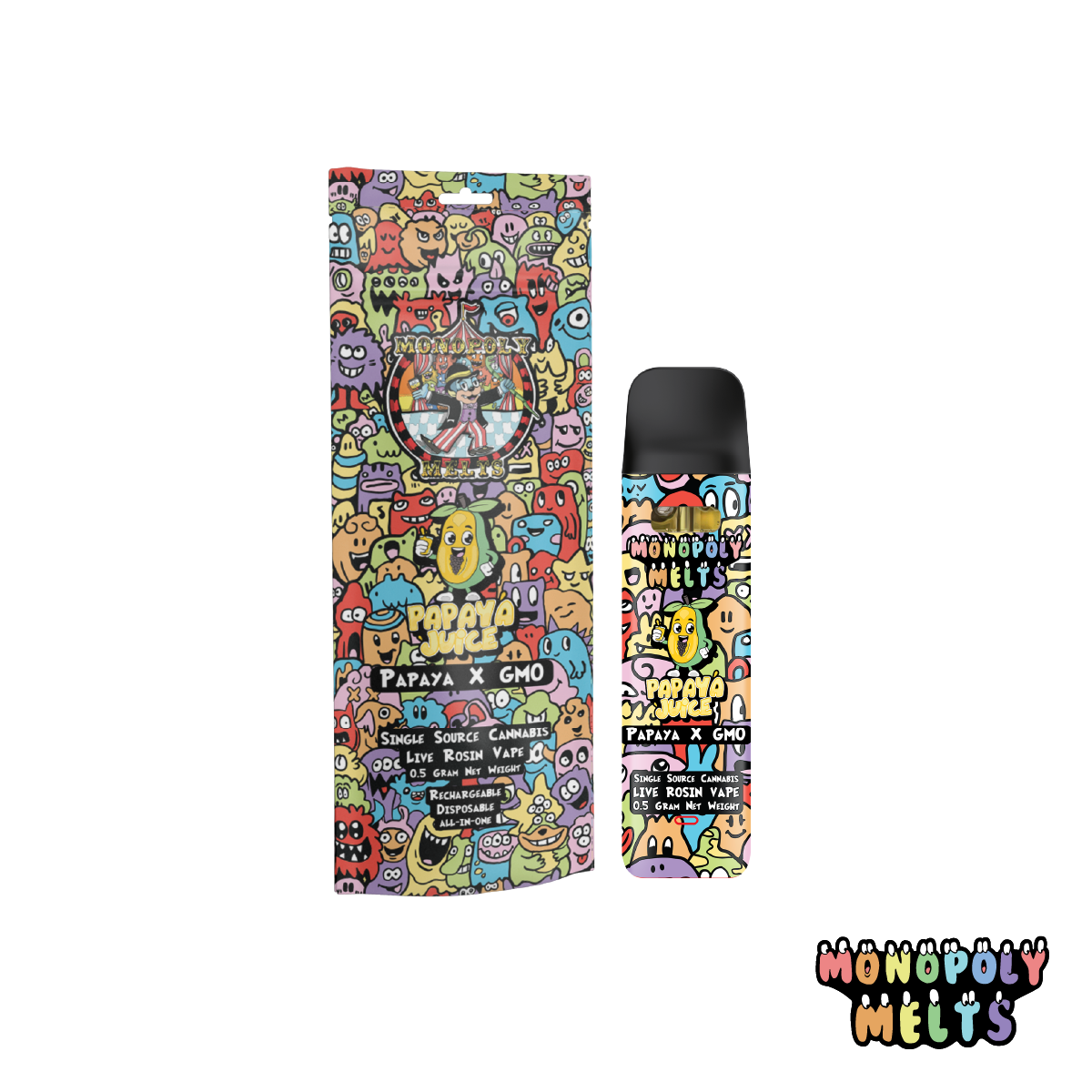 Monopoly Melts - Live Rosin Disposable Vape - Rainbow Belts