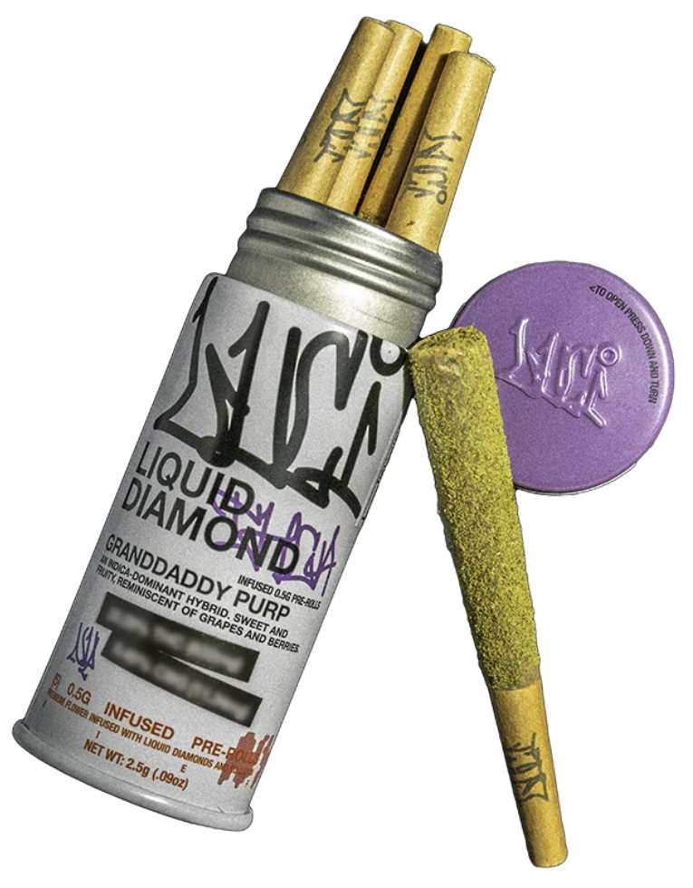Luci | 0.5g 5pk Liquid Diamond Infused Prerolls | Granddaddy Purp