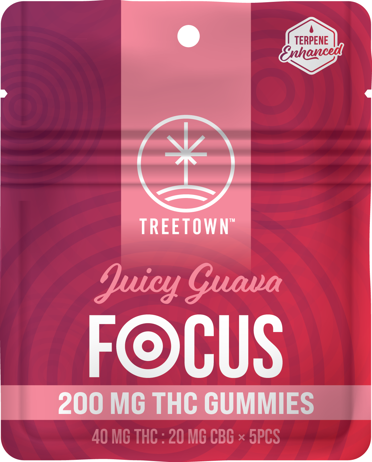 TreeTown Focus Gummies 5x40mg 2:1 THC/CBG Juicy Guava