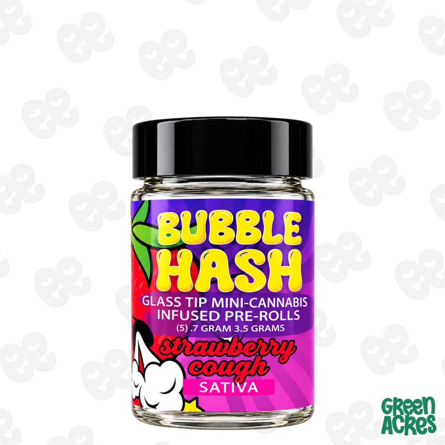 Amnesia: Strawberry Cough 5 Pack Bubble Hash Infused Prerolls (5x0.7G)
