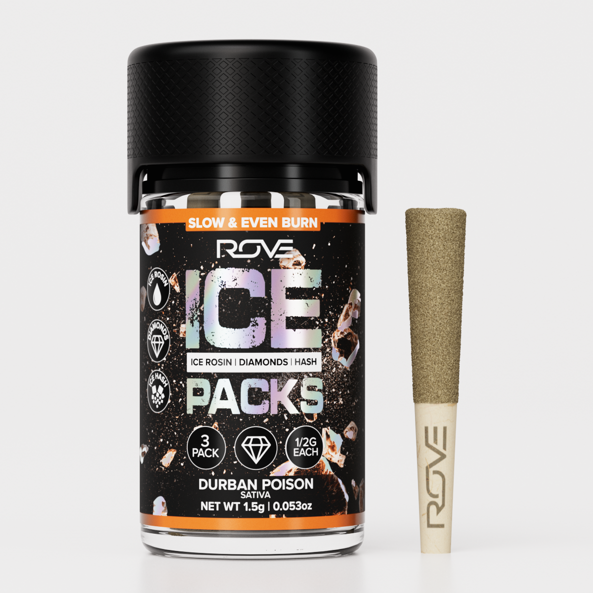 Durban Poison | Infused Ice Packs (Rosin, Hash, and Diamonds) | 3x 0.5g