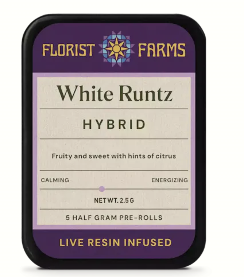 White Runtz | Live Resin Infused Pre-Rolls | 5pk | 2.5g