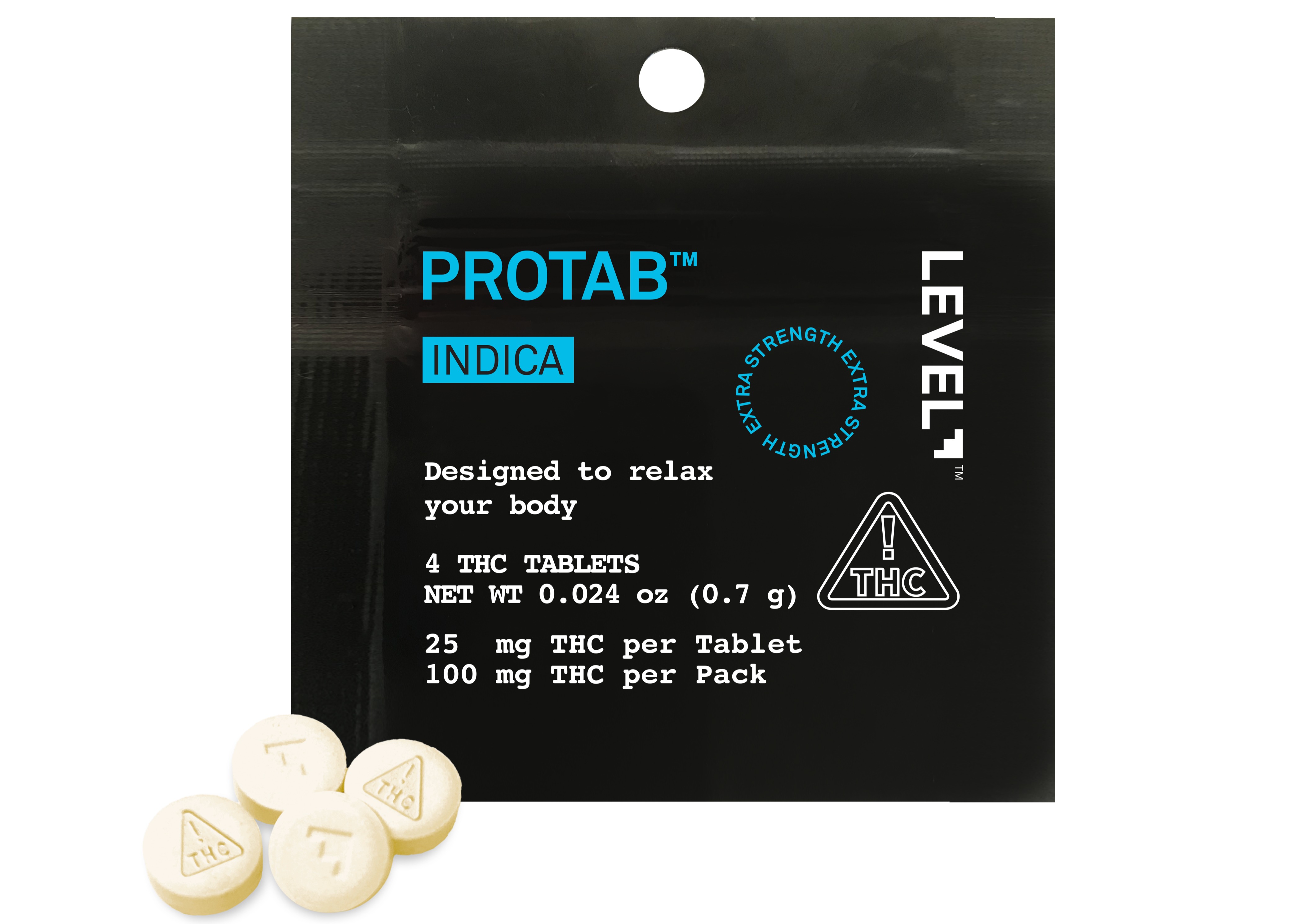 PROTAB INFUSED TABLETS INDICA 25MG 4-PACK LEVEL M{42} N{}