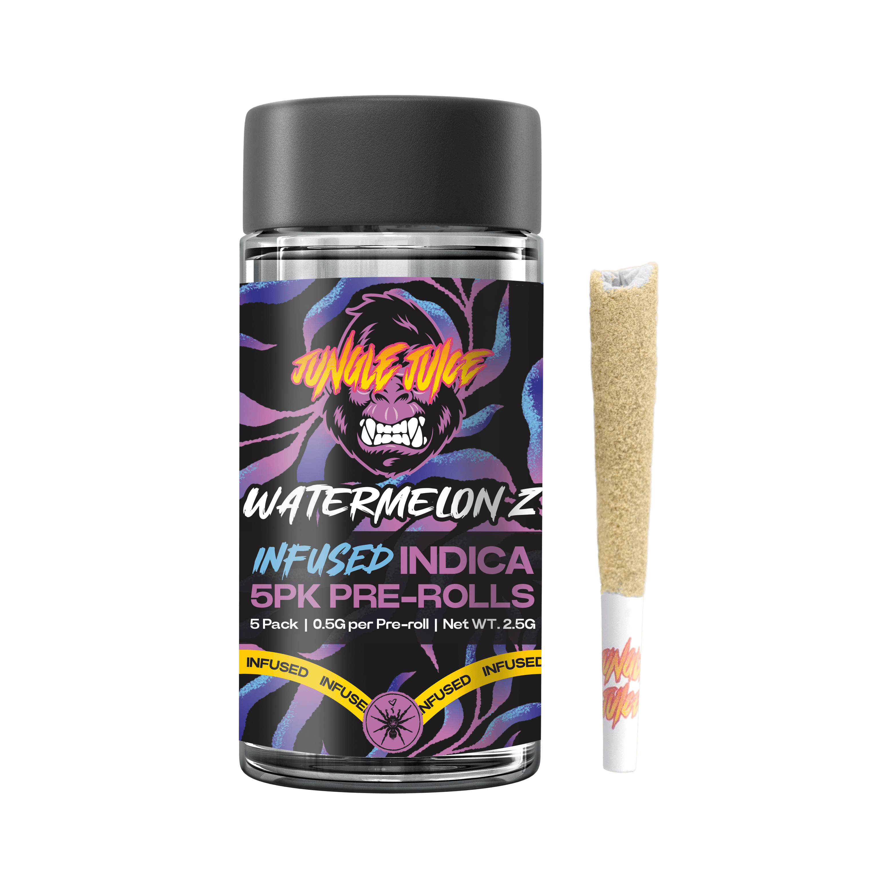 Jungle Juice | 0.7g - 5pk (3.5g) Infused Preroll Pack | Watermelon Z