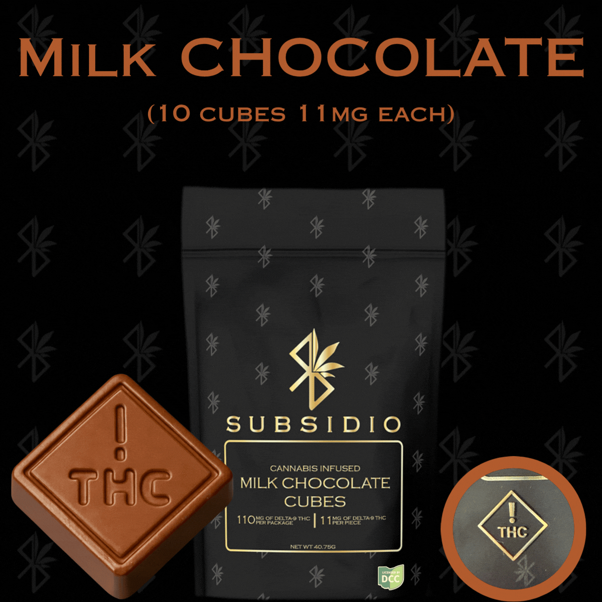 Subsidio | Milk Chocolate 10pc | 110mg Chocolate