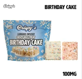 E146 | Crispys | Birthday Cake | Crispy Rice Treat | 100mg | 1pc