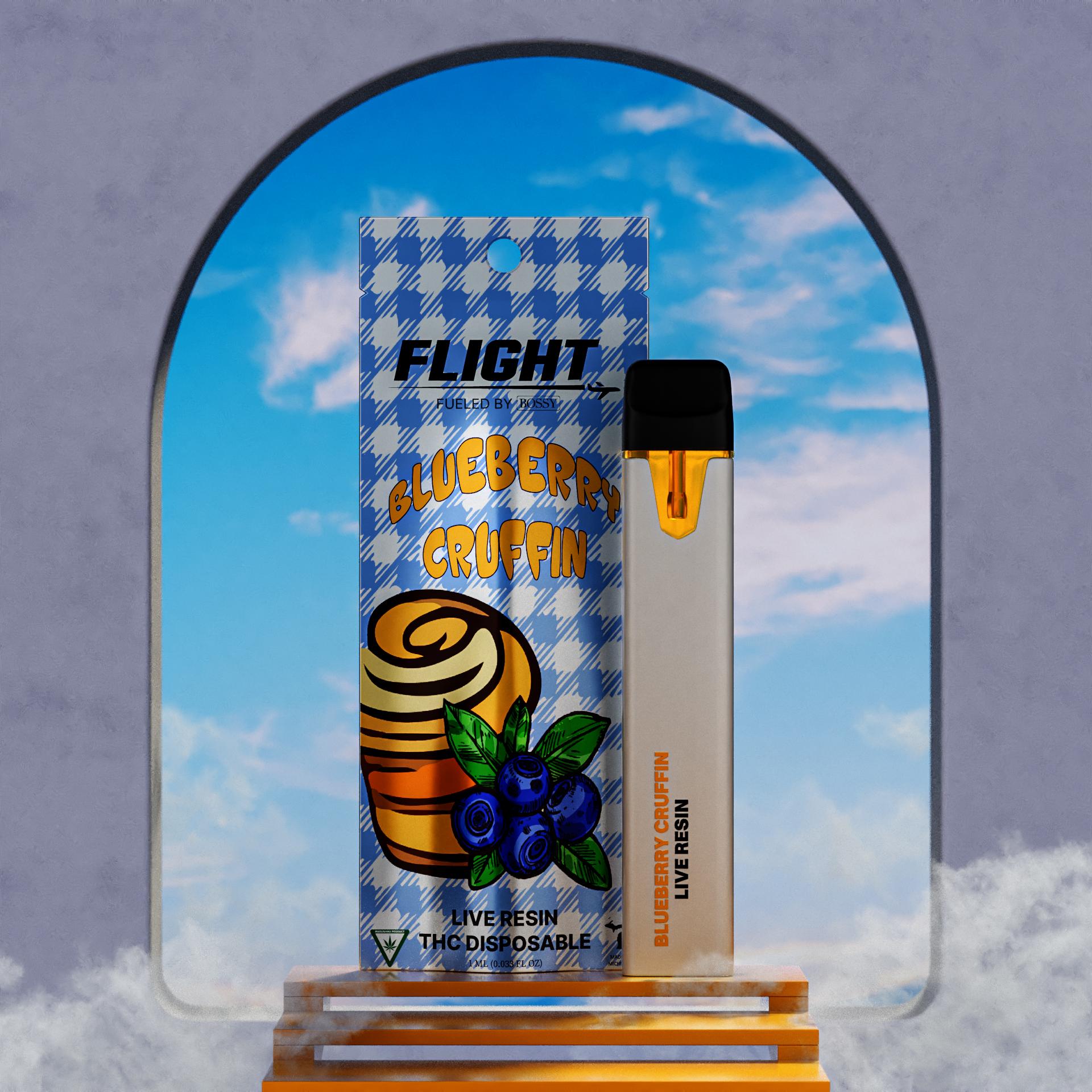 Flight | 1g Live Resin Disposable | Blueberry Cruffin