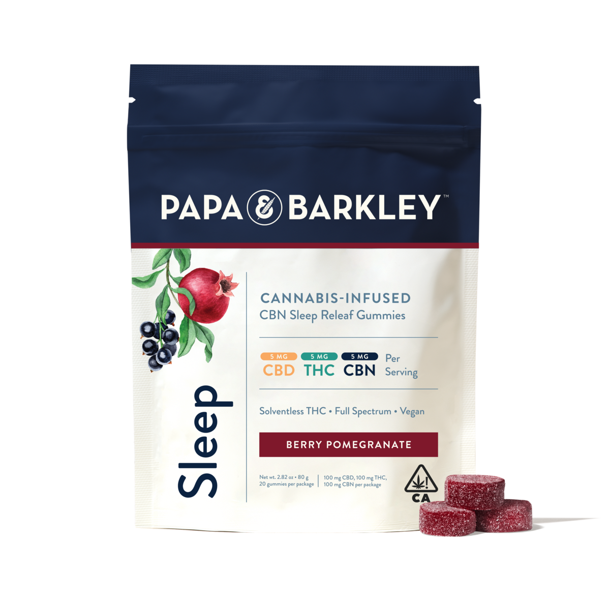 1:1:1 CBN:THC:CBD Sleep Releaf Gummy - Berry Pomegranate | 100mg